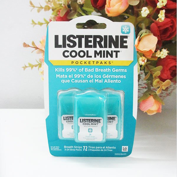 Miếng ngậm thơm miệng Listerine Pocketpaks – Loại 3 vỉ X 24 miếng