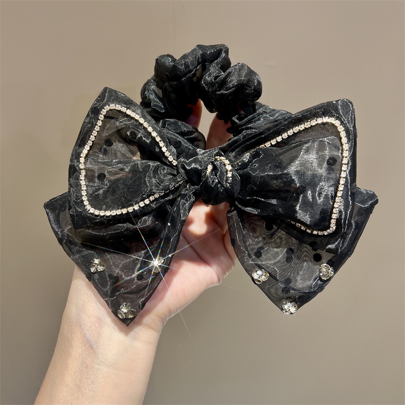 Dây Cột Tóc Cao Su Bản Lớn In Họa Tiết Chấm Bi / Hoa Xinh Xắn Thời Trang Cho Nữ