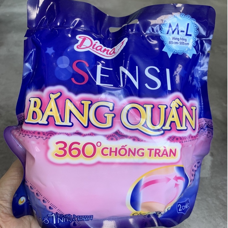 Băng vệ sinh Diana Sensi 360 Độ Chống Tràn - Bvs ban đêm Size M-L /S-M - tã người lớn dạng quần