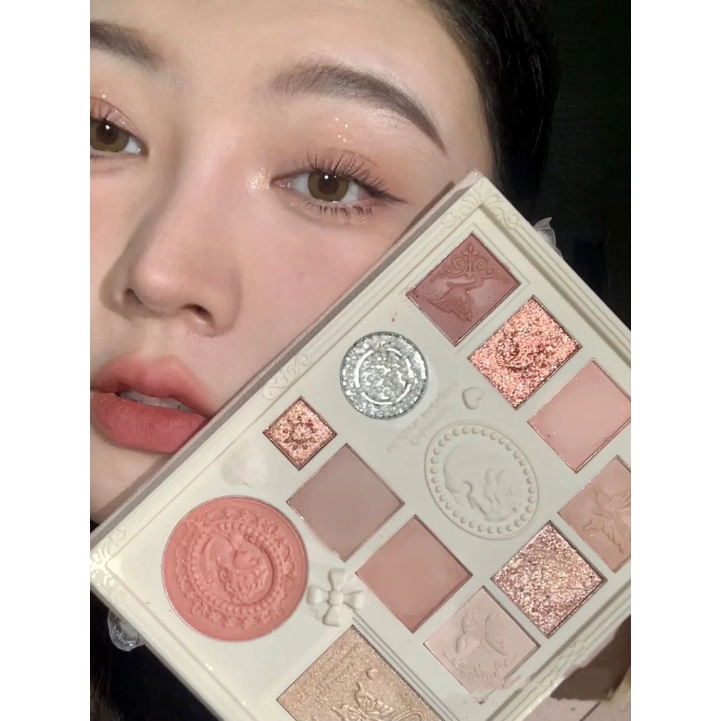 Bảng phấn mắt Colorrose tích hợp phấn bắt sáng và má hồng tất cả trong một