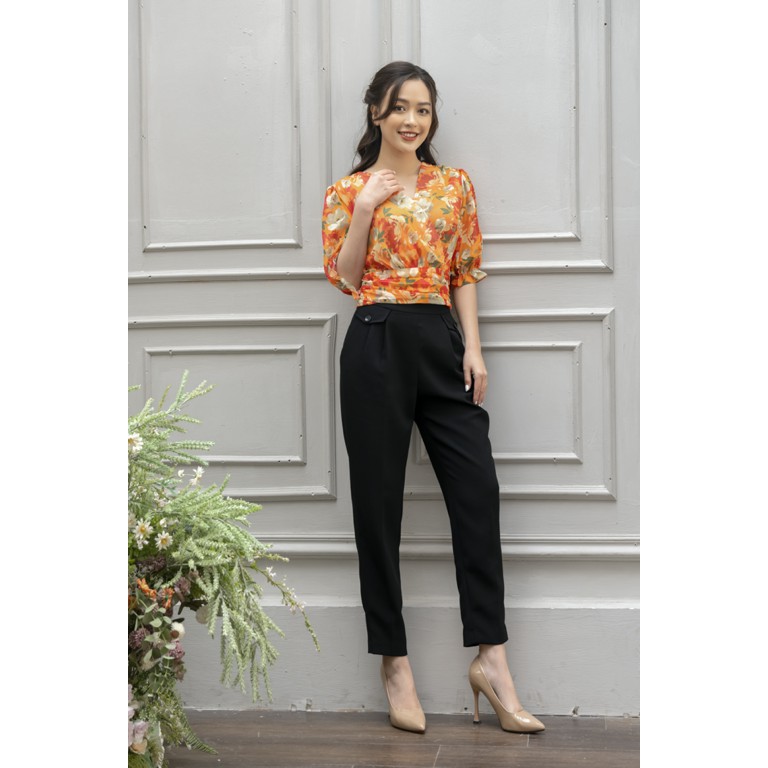 [Mã LT50 giảm 50k đơn 250k]Quần baggy nữ vải tuyết mưa, dáng dài, phong cách công sở, khóa sườn có túi thiết kế Clara Ma