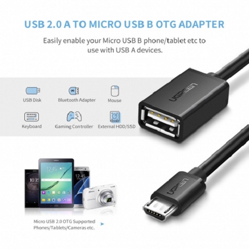 Cáp OTG Mini USB 2.0 UGREEN 10383 - Hàng Chính Hãng