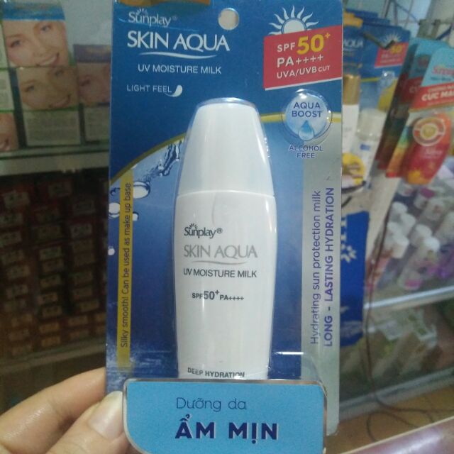 Chống nắng Skin Aqua trắng da ẩm mịn nắp trắng