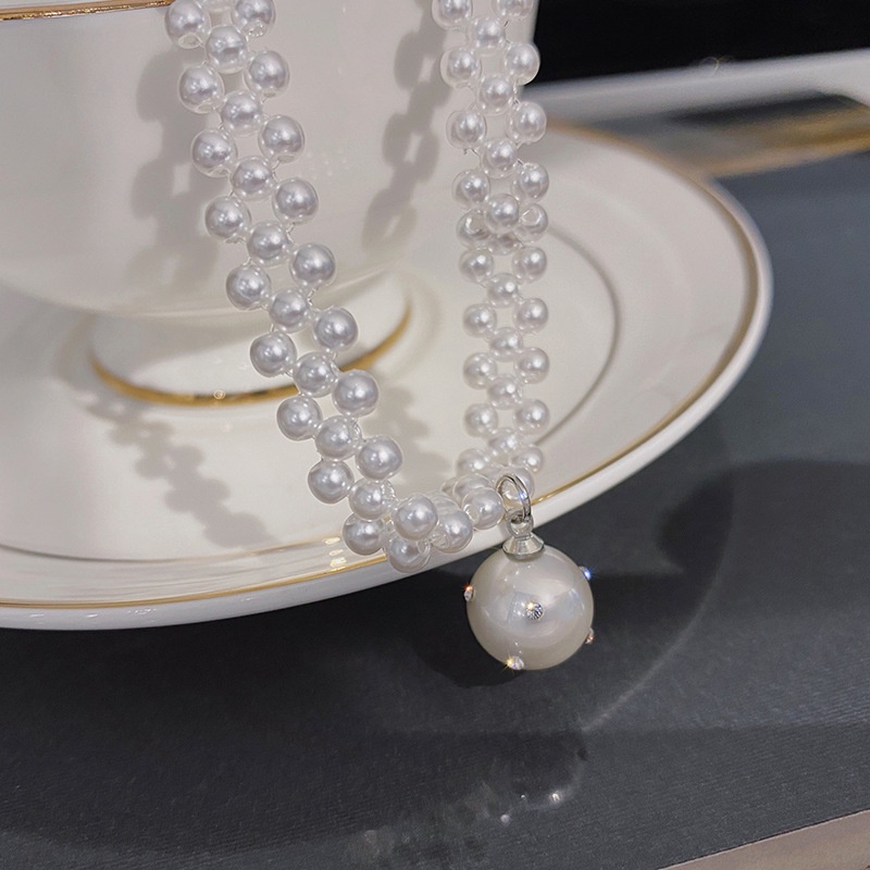 Vòng Cổ Choker Ngắn Đính Ngọc Trai Đơn Giản Thời Trang Dễ Phối Đồ