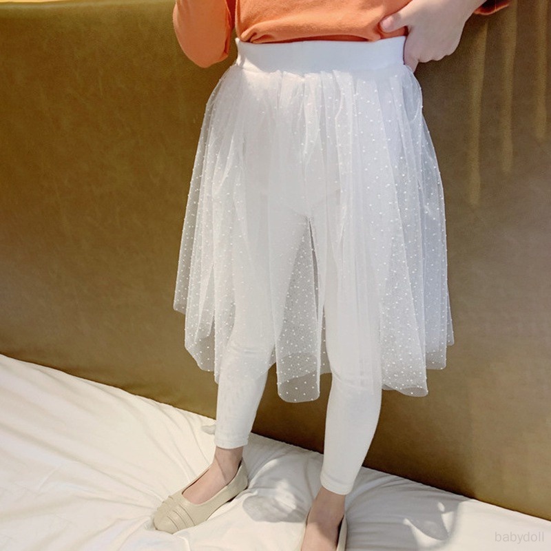 Chân Váy Xòe Kèm Quần Legging Thoáng Khí Mềm Mại Dễ Thương Cho Bé Gái
