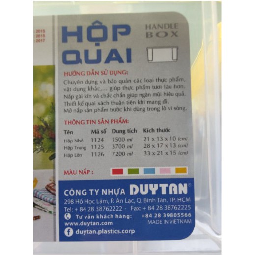 Hộp quai chữ nhật Matsu nhựa Duy Tân