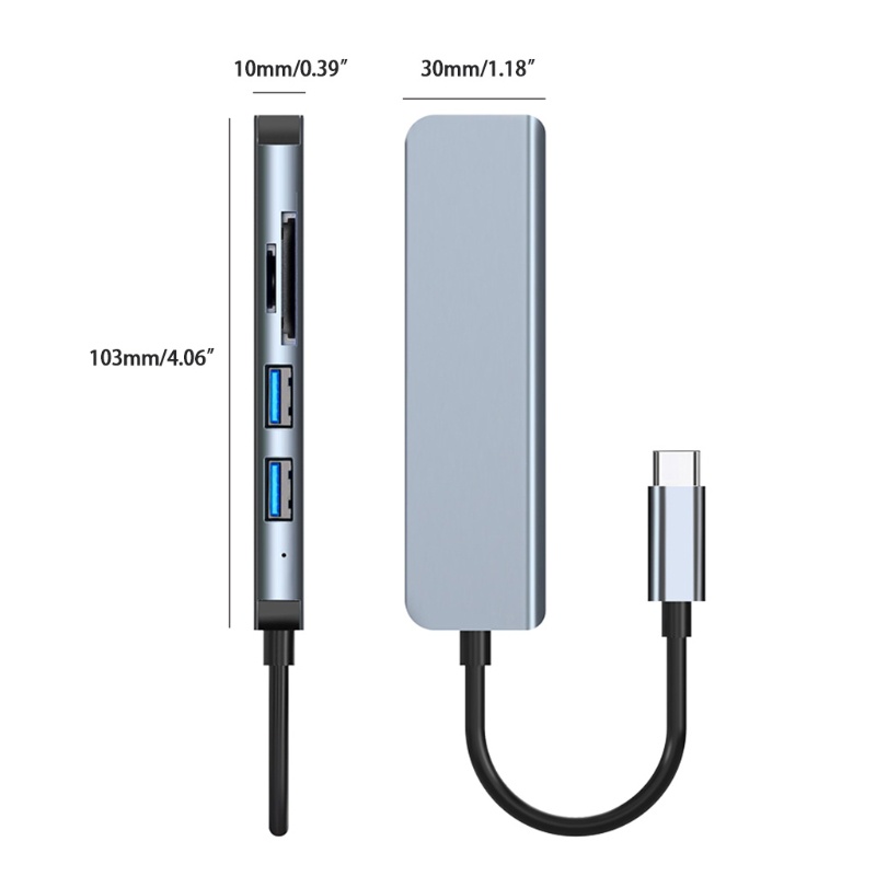 Bộ Chia 5 Cổng USB 3 0 Kèm Đầu Đọc Thẻ SD TF Cho Windows PC fo