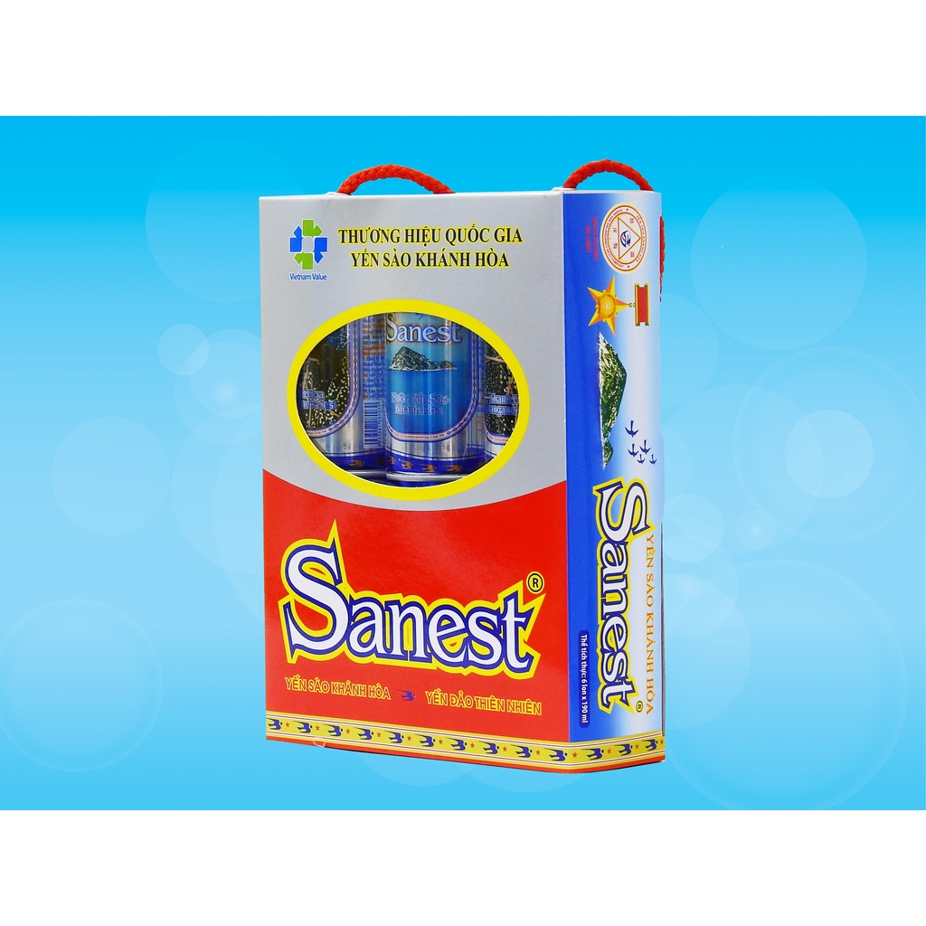 [Hộp 6 lon] Nước Yến sào Khánh Hòa Sanest đóng lon