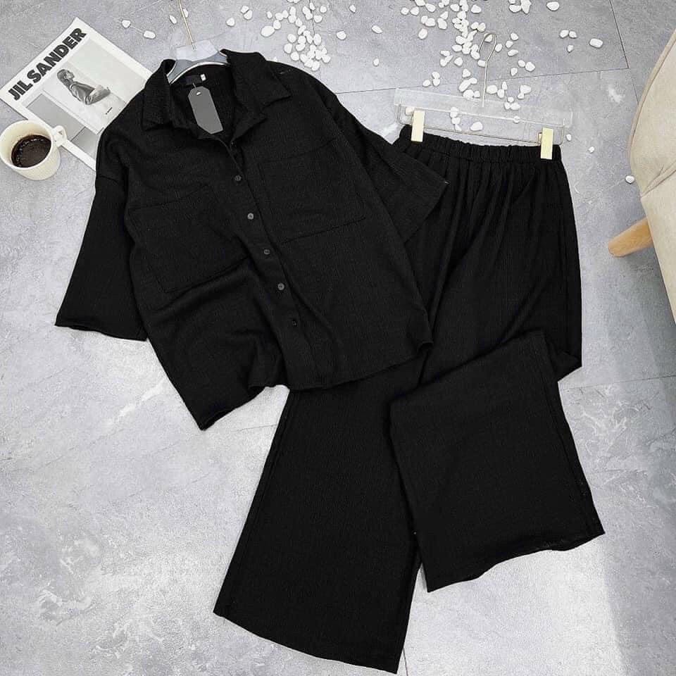 Set đồ nữ tay lửng, set đồ quần dài chất đũi dày dặn - Tuệ Nhiên - Fashion