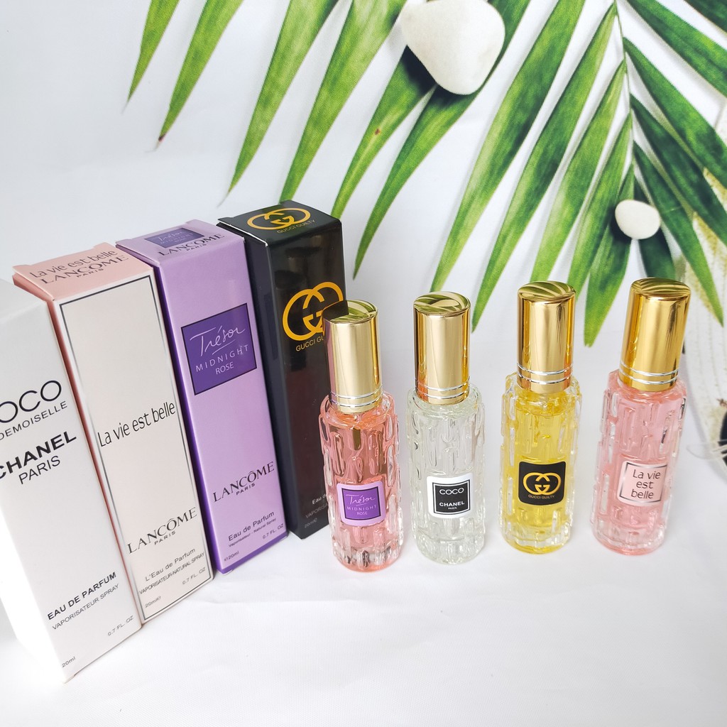Combo 4 chai nước hoa mini nam nữ đủ loại 20ml dạng xịt mẫu 4d