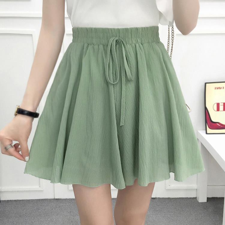 Váy Quần Ống Rộng Hai Lớp Eo Cao Vải chiffon Dành Cho Nữ Mùa Hè 2021