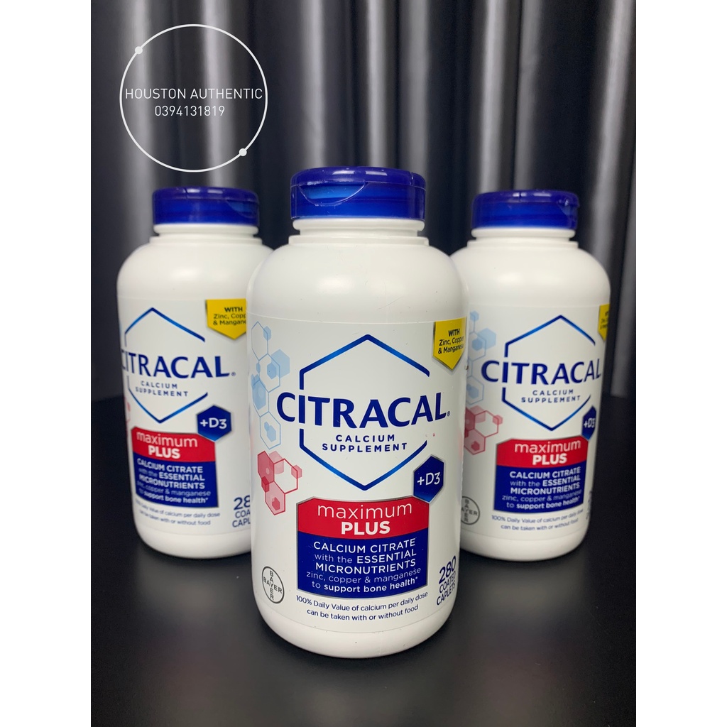 Viên uống bổ sung canxi CITRACAL Maximum Calcium Citrate 280 viên của Mỹ _ Live mua hàng tại Mỹ