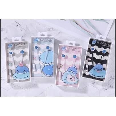 Tai nghe đôi cá heo jinbeisan TNDI25 mi-501 earphone cute dễ thương