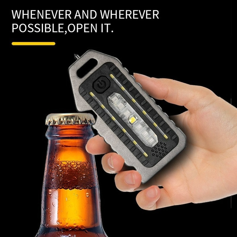 Đèn LED COB Mini Cổng Sạc USB Kèm Dụng Cụ Mở Nắp Chai Và Còi