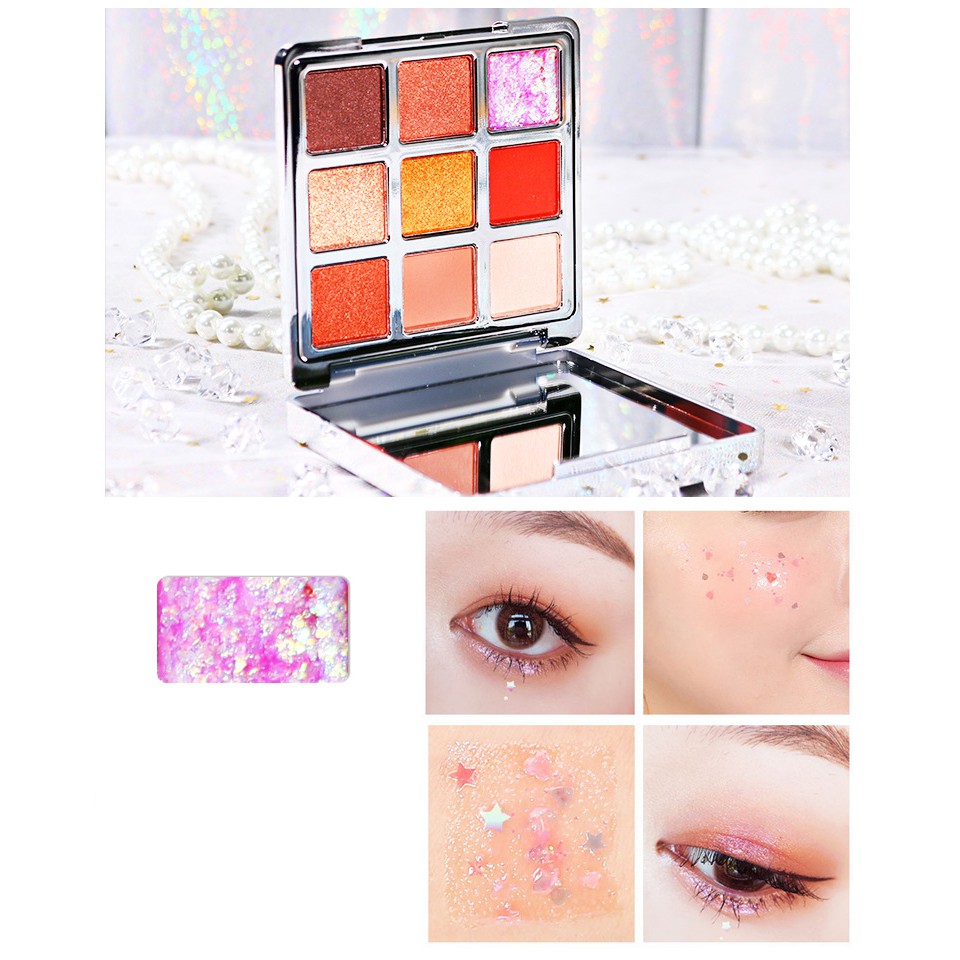 Phấn Mắt Nhũ Lì Hộp Lấp Lánh Ánh Kim Cương Mack Andy Beautiful Stars 9 Ô Màu