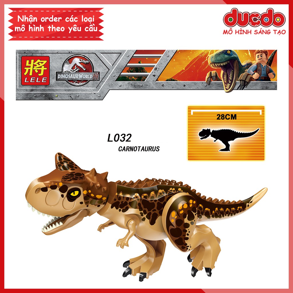 Siêu khủng long bạo chúa CARNOTAURES Jurassic World - Đồ chơi Lắp ghép Xếp hình Minifigues Mini LeLe Mô hình