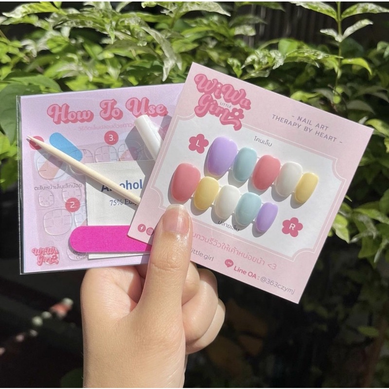 Nailbox Hely - Móng tay giả, móng úp thiết kế H05 màu trơn pastel năng động ngày hè, màu tươi sáng (form dáng khác ib)