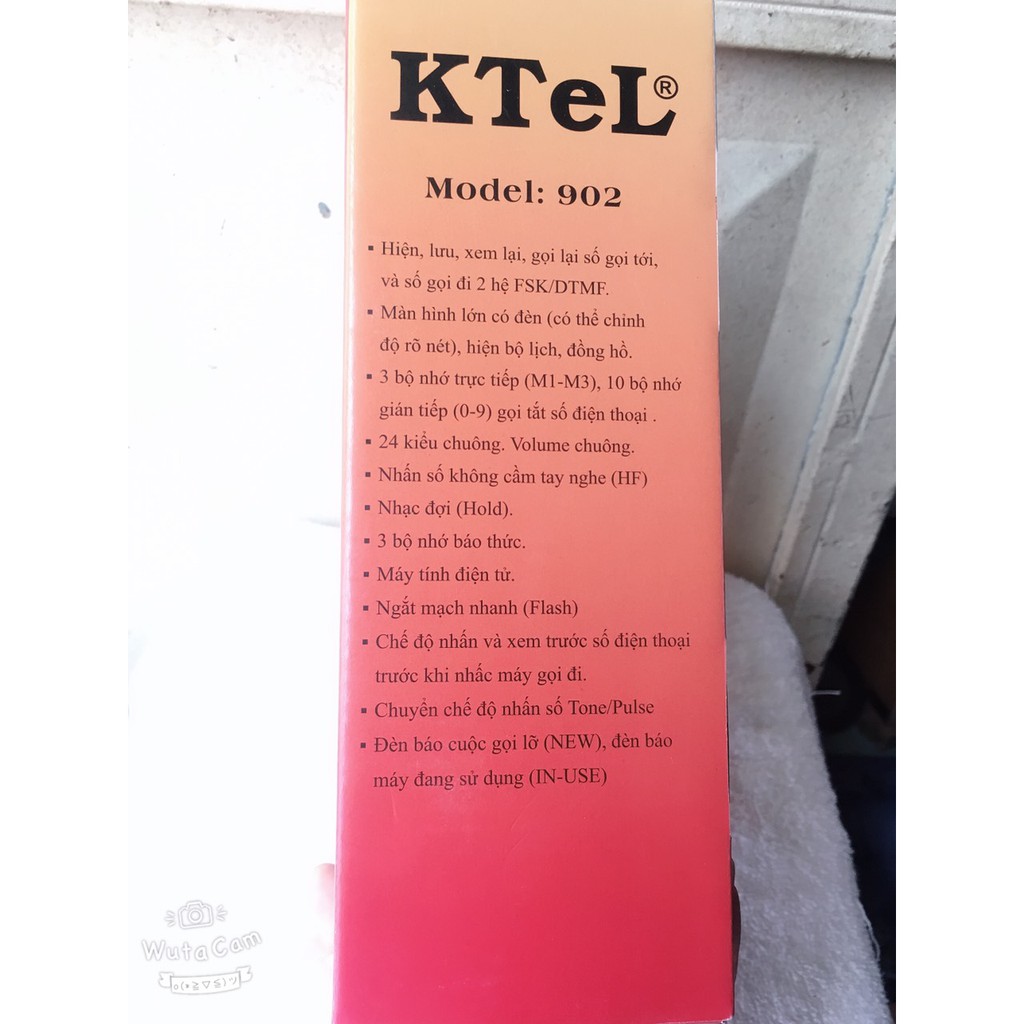 Điện thoại bàn chuông to, màn hình lớn, hiện số gọi đến -  Ktel 902 BH 12 Tháng
