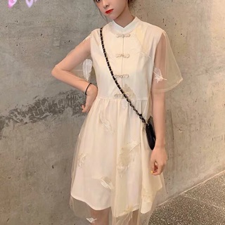 [ORDER 10-12n]  Váy sườn xám cách tân (ảnh thật ở cuối) hơi thiếu ánh sáng còn chất đẹp lắm hehe