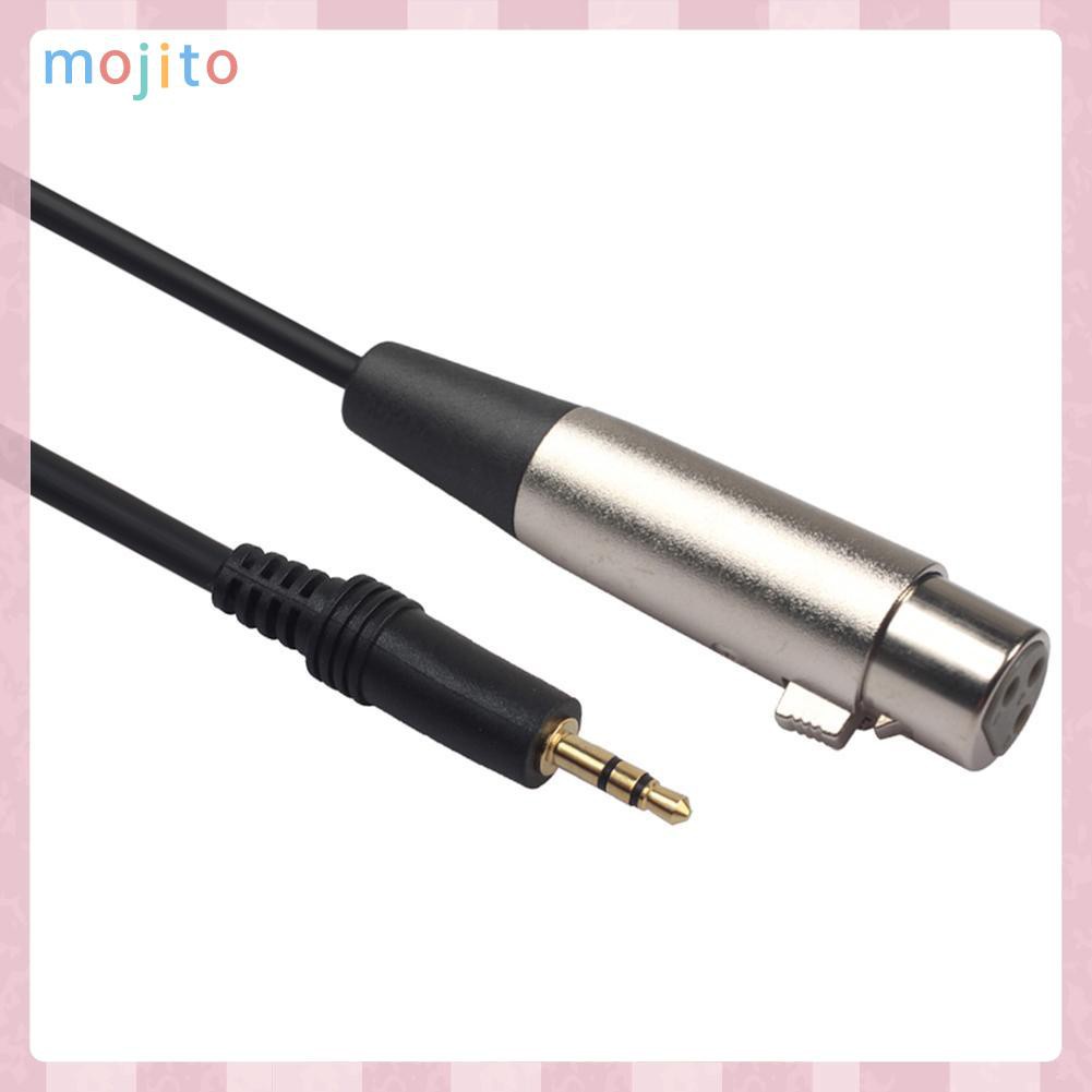 MOJITO 3 Pin XLR Female to 3.5mm 1/8 inch TRS Stereo Jack Male Mic Audio Cable