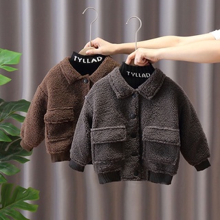 Áo khoác bé trai,áo dạ lông cừu lót nhung bên trong cực ấm( có sẵn)