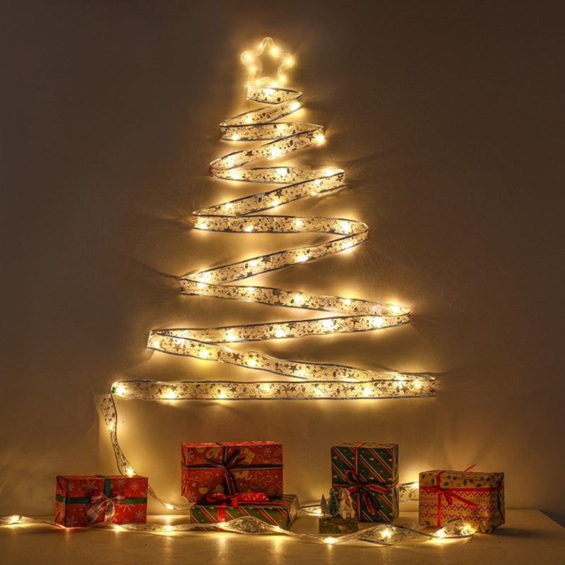 Dây Ruy Băng Đèn Led Trang Trí Cây Thông Noel