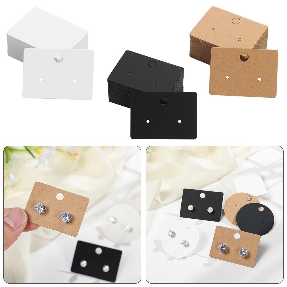 Bộ 100 Thẻ Trưng Bày Bông Tai Hình Vuông Đường Kính 4.5cm Màu Đen
