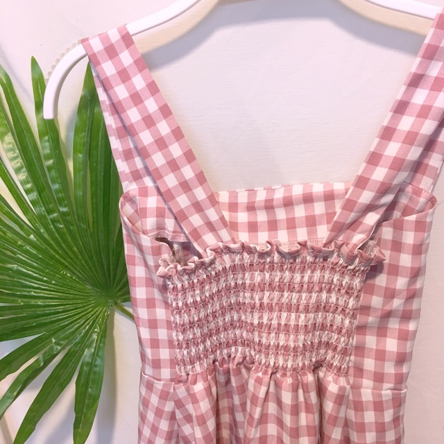 🍍Đầm xoè CARO hồng baby form ngắn dễ thương 🌺 Kèm ảnh thật | BigBuy360 - bigbuy360.vn