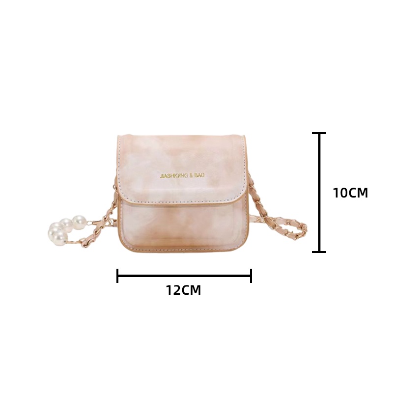 Túi đeo chéo mini ngọc trai túi hộp vuông dây xích túi đựng son