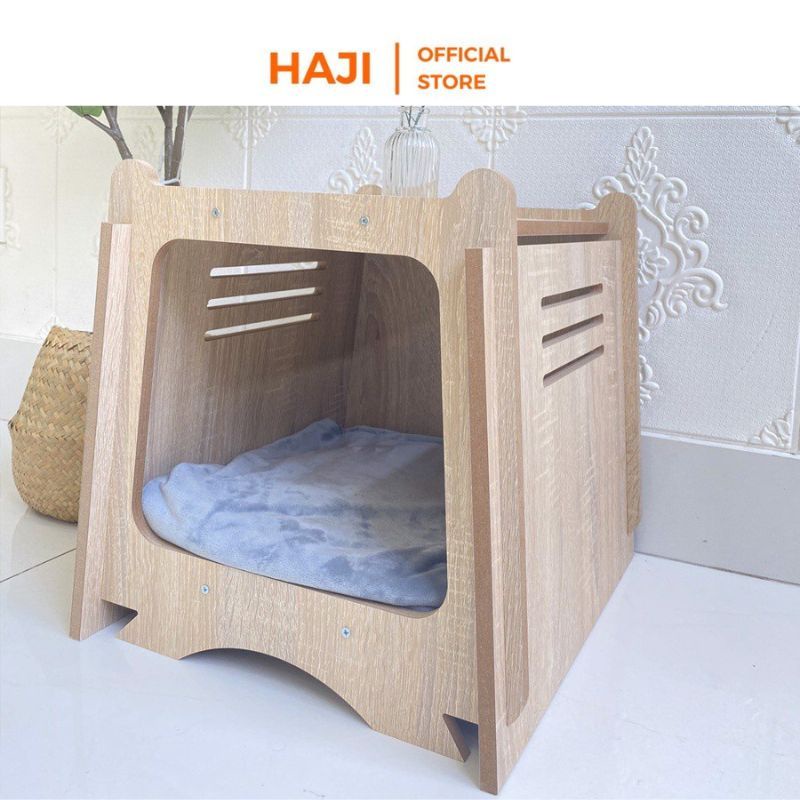 Chuồng mèo, nhà thú cưng gỗ HAJI chắc chắn hình cú xinh xắn A208