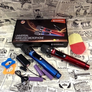  Cặp Đôi Mic Karaoke Không Dây ZANSONG V26-Âm thanh Chuẩn Phù Hợp Cho Loa Kéo Âm Li Nên gọi mic đa năng Bảo Hành 12 tháng 