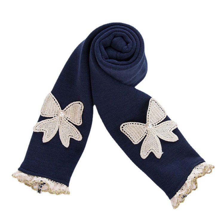 Spot girl's Leggings spring and autumn thin bow casual pants small and medium set candy color lace edge pants