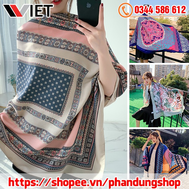 Khăn Choàng Thổ Cẩm Đi Biển - Khăn Choàng Cổ Họa Tiết Đẹp Giữ Ấm ( 100x180 cm)