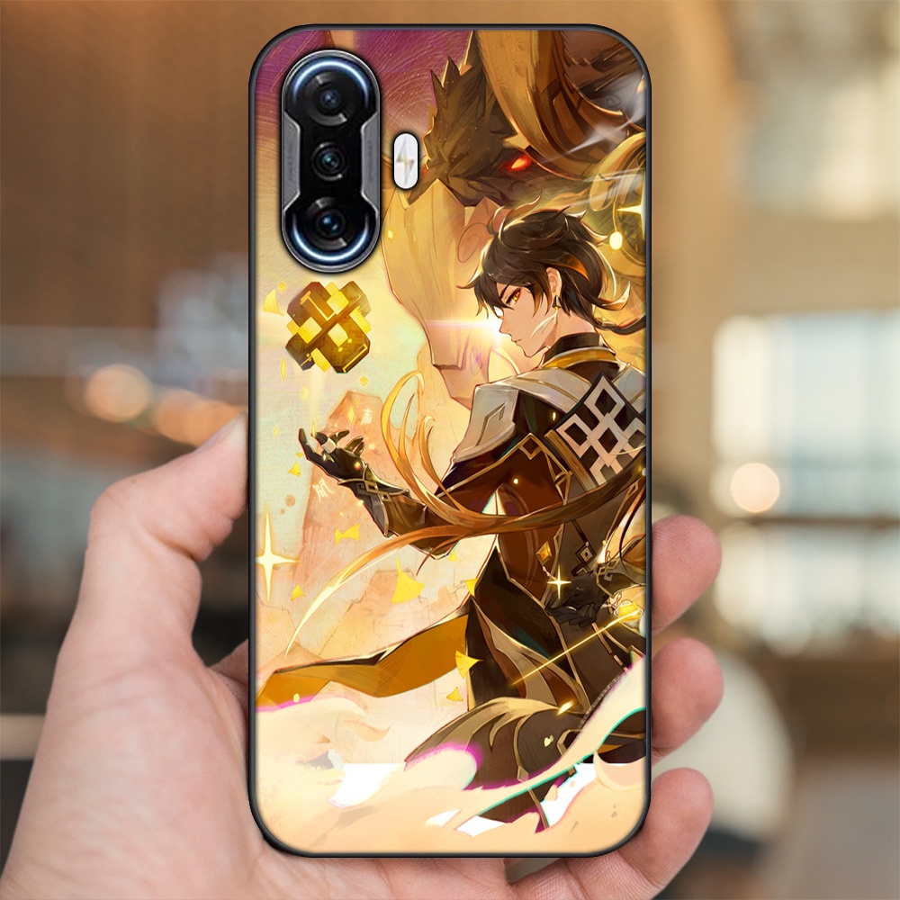 Ốp lưng Xiaomi K40 Gaming viền đen in hình Zhongli Genshin Impact