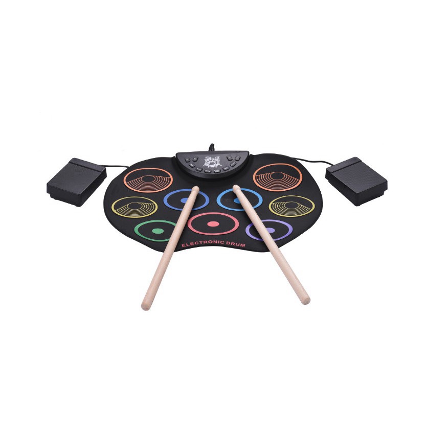 💯 Đồ chơi trống điện tử 9 Pads Roll Up Drum New Color - Euro Outlet
