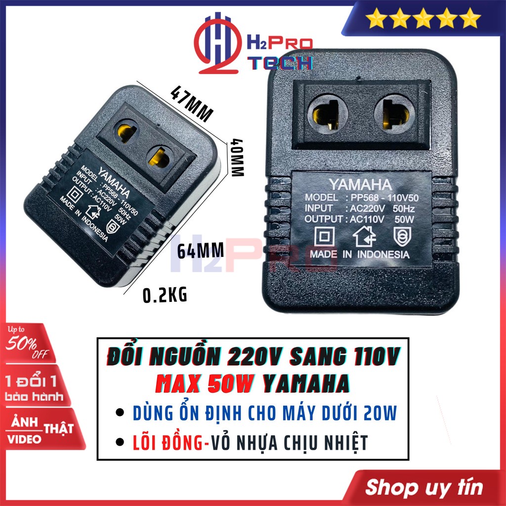 Đổi Nguồn 220V Sang 110V, Biến Áp 220V Ra 110V 50W Yamaha, Dùng Cho Thiết Bị Dưới 20W Như Máy Đuổi Muỗi Nhật-H2Pro Tech