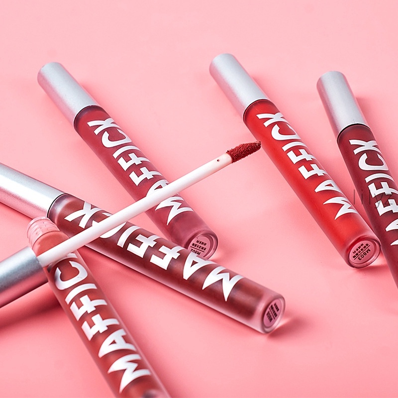 [Ready stock]MAFFICK Matte Velvet Air Lip Glaze Moisturizing Nourish Dating Lasting Makeup Lip Gloss Non-stick Cup Lip Tint