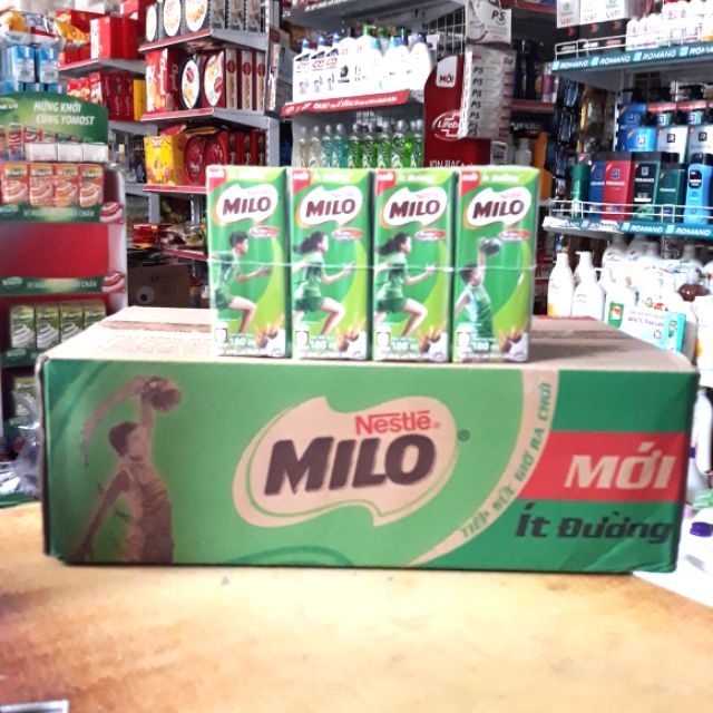 MILO LÚA MẠCH ÍT ĐƯỜNG THÙNG 48 HỘP X180ml