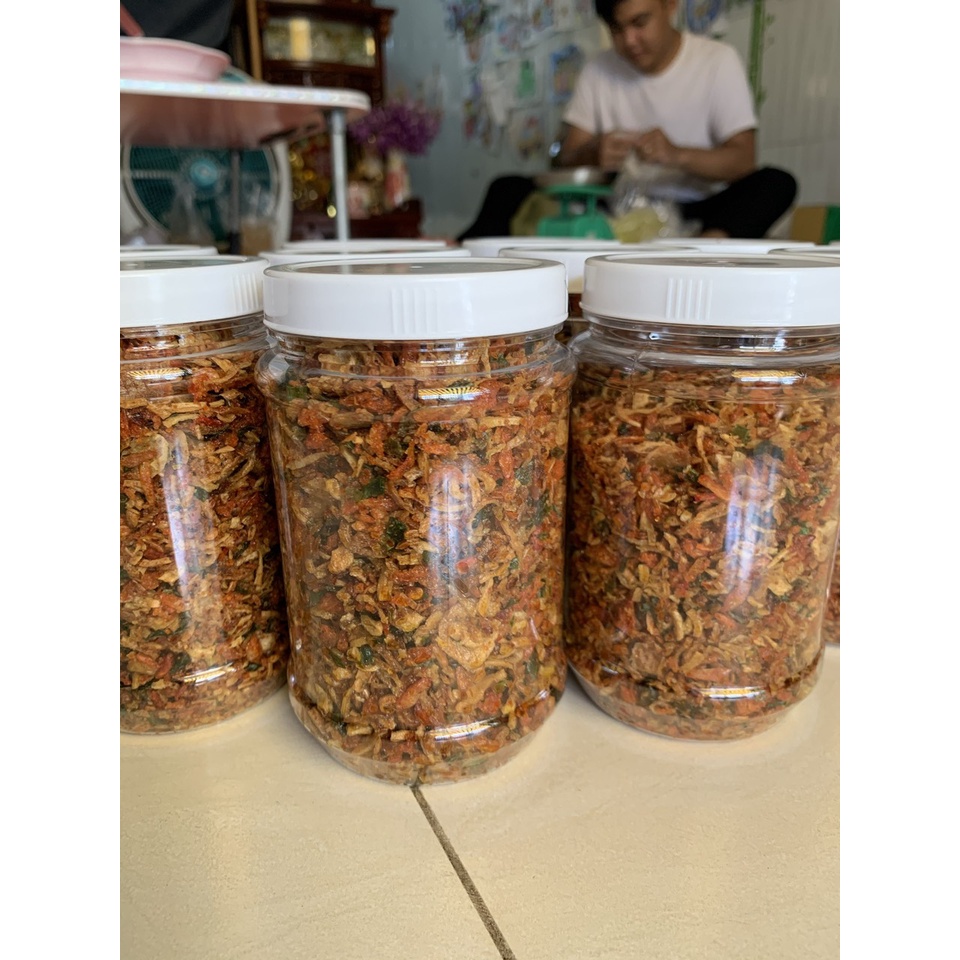 combo 10 hủ muối tôm hành phi siêu ngon tặng 50g bánh phơi sương