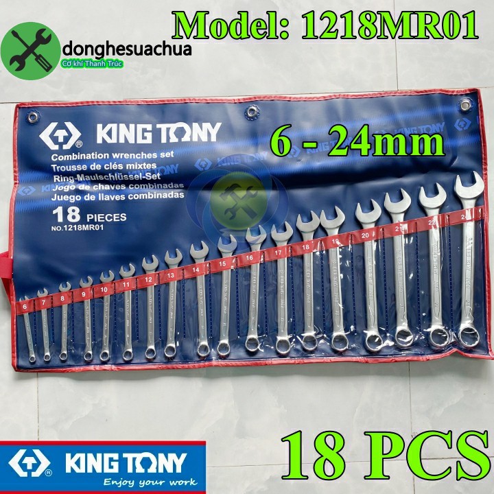 Bộ cờ lê vòng miệng Kingtony 1218MR01 18 cái 6-24mm