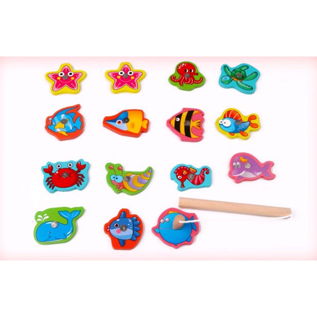 Đồ chơi câu cá bằng gỗ phát triển trí tuệ cho bé từ 3 tuổi