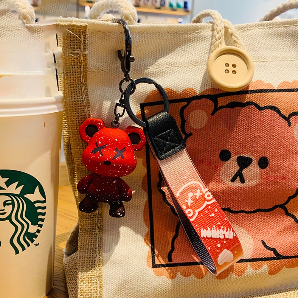 Móc Khóa Hình Gấu Màu Gradient Phong Cách Hàn Quốc Xinh Xắn