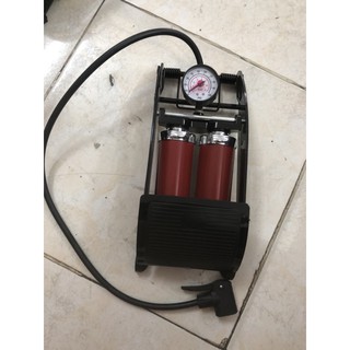Bơm đạp chân xe máy và xe đạp 2 ống hàn quốc
