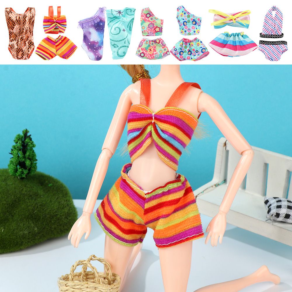 Bộ Đồ Bơi Màu Cầu Vồng Thời Trang Cho Búp Bê