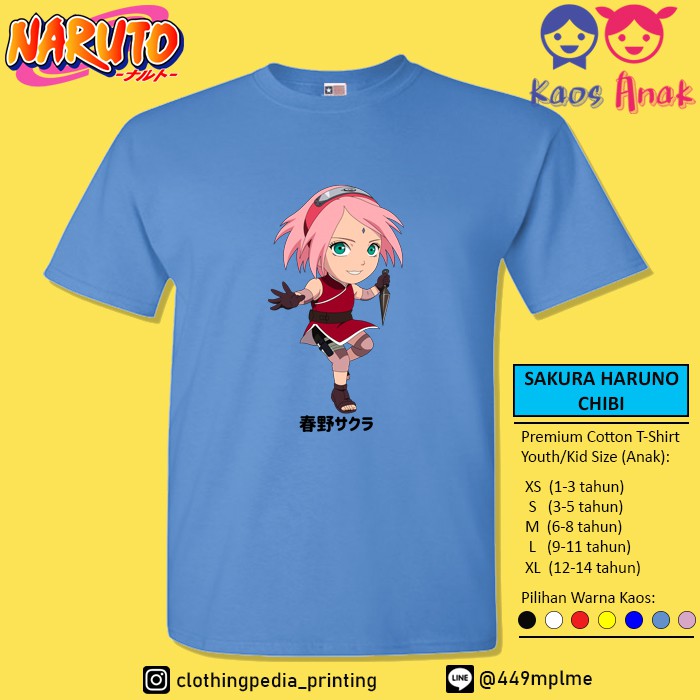 Áo Thun In Hình Nhân Vật Sakura Haruno Chibi Sasuke Uchiha Naruto Đáng Yêu Cho Nữ