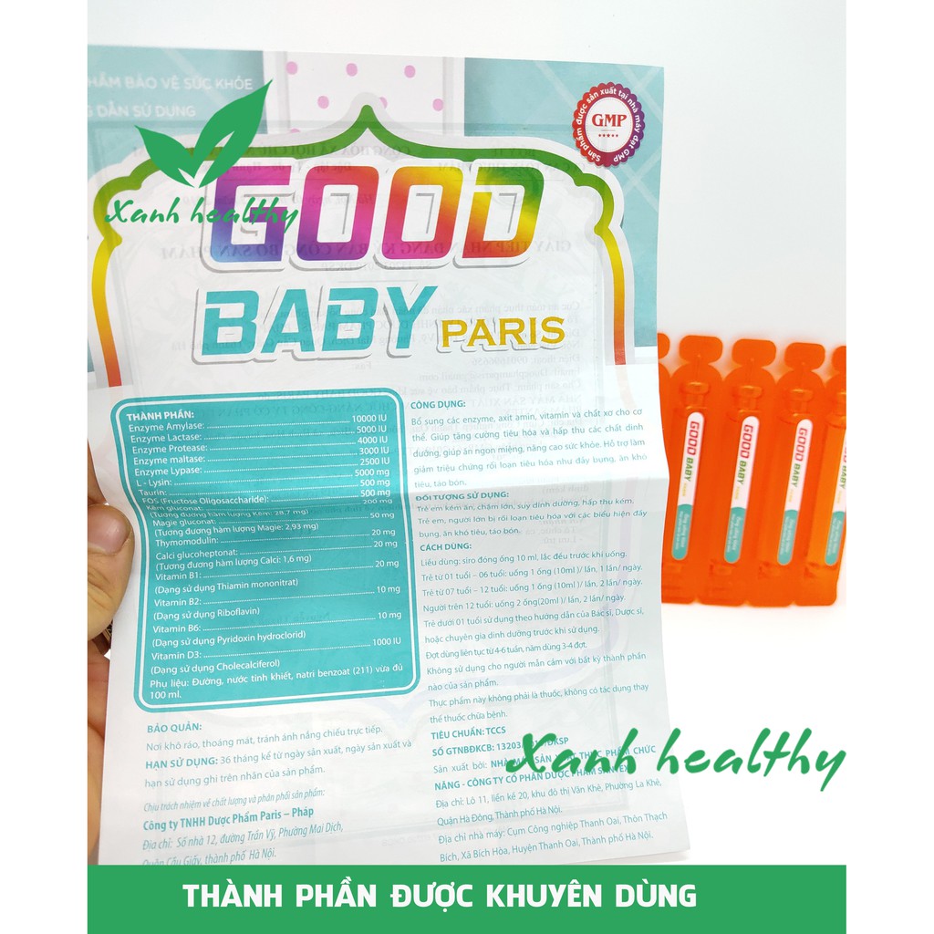 Siro Giúp bé ăn ngon GOOD BABY - Paris -  giảm rối loạn tiêu hóa, nâng cao sức khỏe Hàng chính hãng