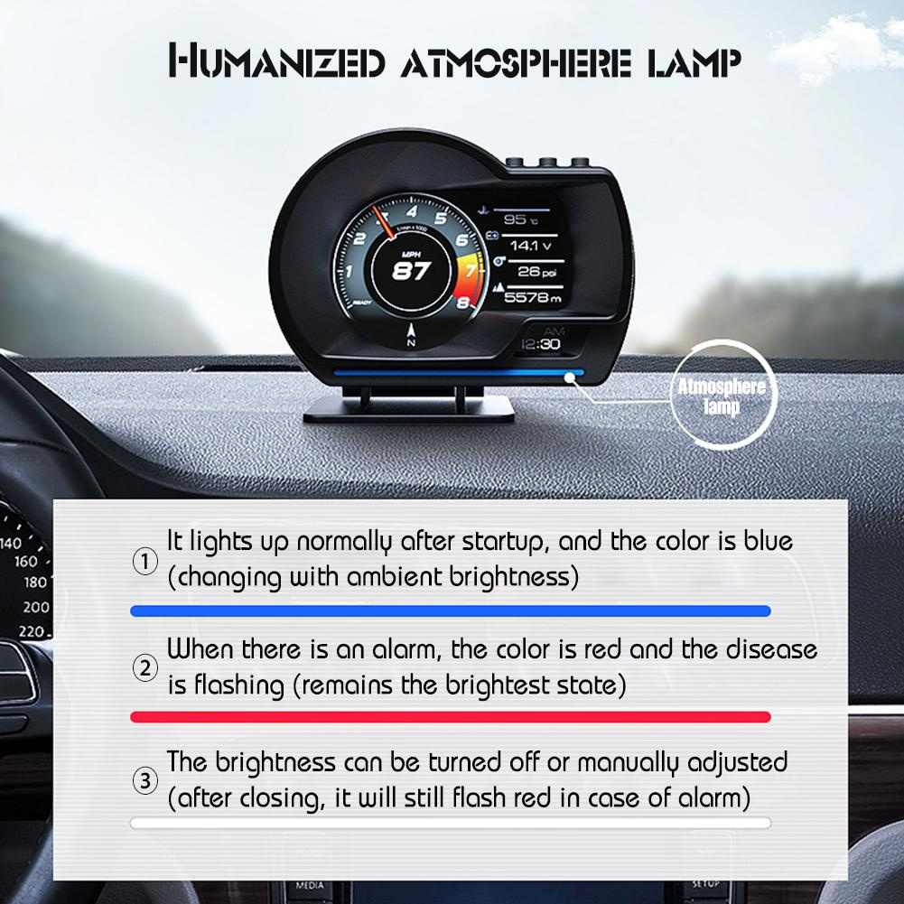 MG Universal Car HUD OBD + GPS Head Up Display Đồng hồ tốc độ Báo động Hệ thống cảnh báo ánh sáng xung quanh quá tốc độ