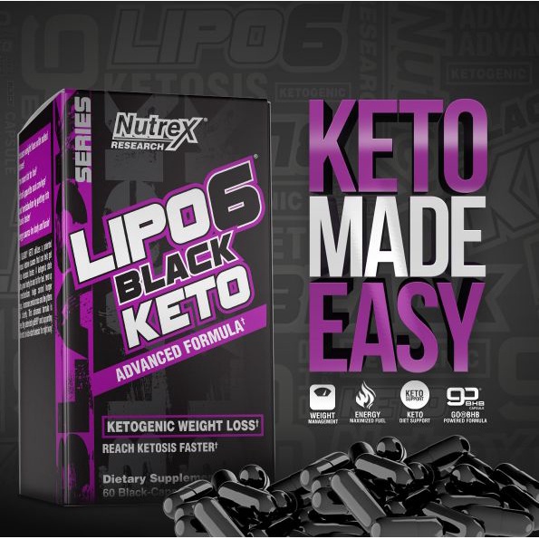 Lipo 6 Black Keto Hỗ Trợ Chuyển Hóa Mỡ Thành Năng Lượng Giúp Đốt Mỡ Giảm Cân An Toàn Nutrex Lipo6 Black Keto 60 Viên