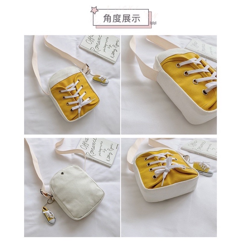 Túi Đeo Chéo Nữ Hình Giày Sneaker Phối Da Mềm Êm Phong Cách Hàn Quốc Siêu Đẹp