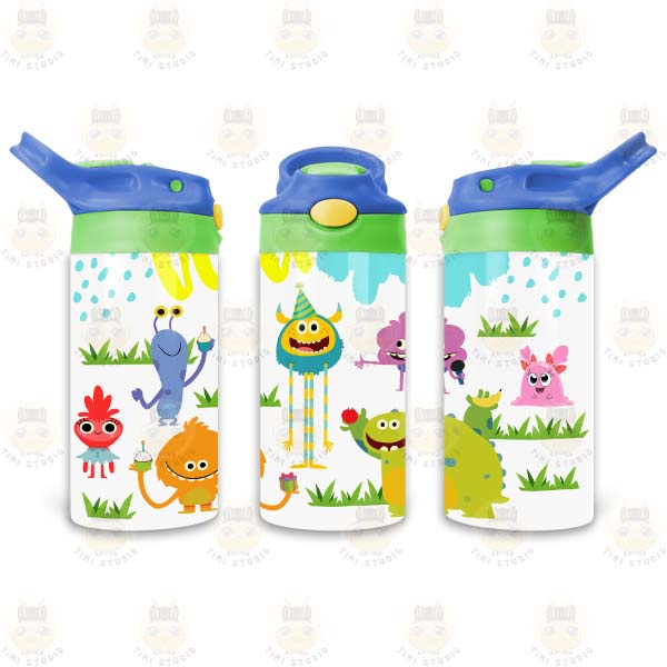 Bình Uống Nước Giữ Nhiệt Cho Bé Có Ống Hút Hình Super Simple - Tỉ Mỉ Studio